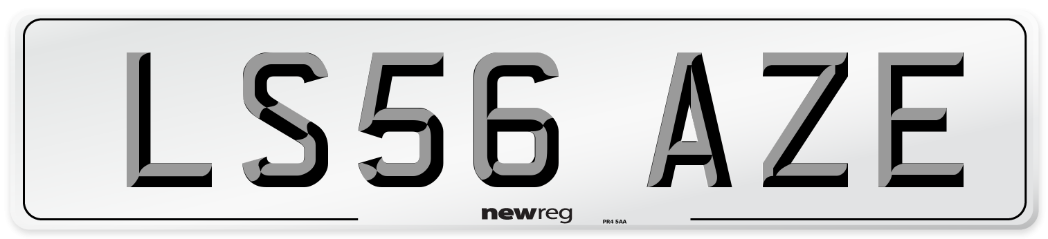 LS56 AZE Number Plate from New Reg